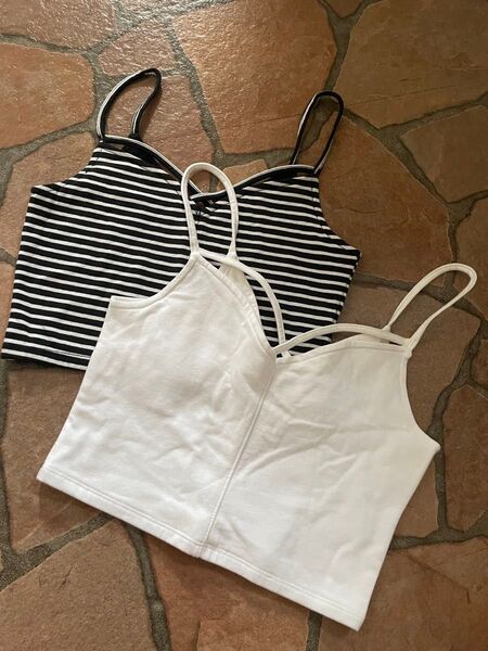 HOLLISTER ブラトップ キャミ 2枚セット ボーダー S