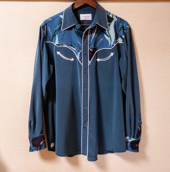 レインメーカー RAINMAKER KYOTO22SS/WESTERN SHIRT/長袖シャツ/4/グリーン/ウエスタンシャツ