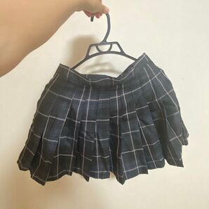 制服 M チェック柄 グレー ミニスカート 黒