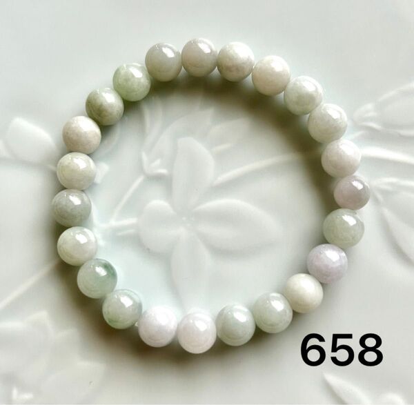 No.658 天然石ブレスレット パワーストーン ハンドメイド 翡翠