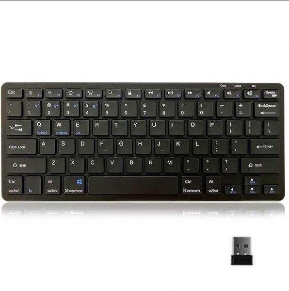 無線キーボード bluetoothとワイヤレス2.4GHz コンパクト 小型 薄型 充電式 US配列 テンキーレス