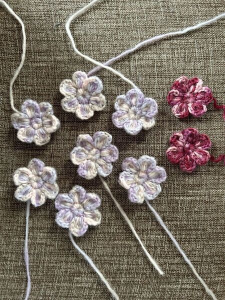 ハンドメイド 花モチーフ かぎ針編み 9個 お花のモチーフ