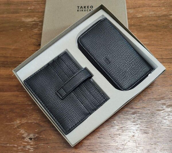 タケオキクチ 新品 メンズ キーケース+カードケース(ブラック)
