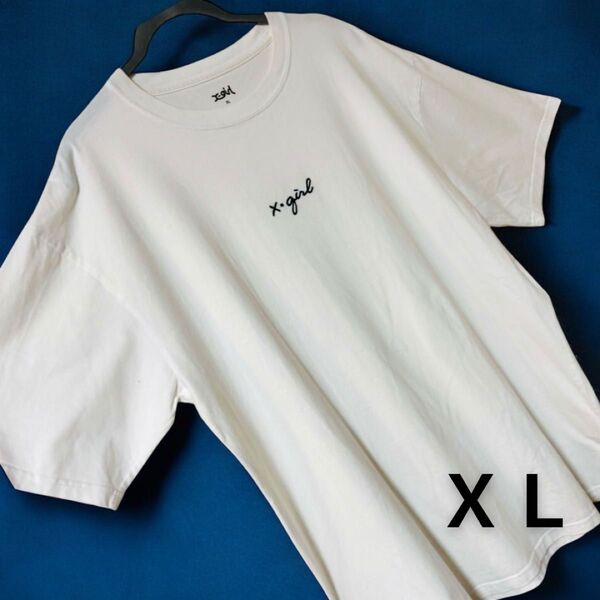 X-girl Tシャツ XL 白 無地 ロゴ 半袖Tシャツ 半袖