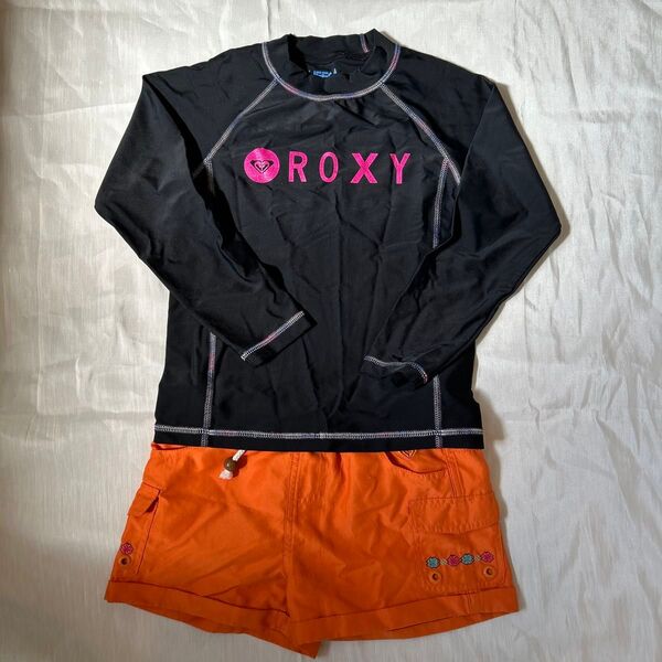 ROXY ガールズ、ラッシュガード120&ハーフパンツ 130 2点セット