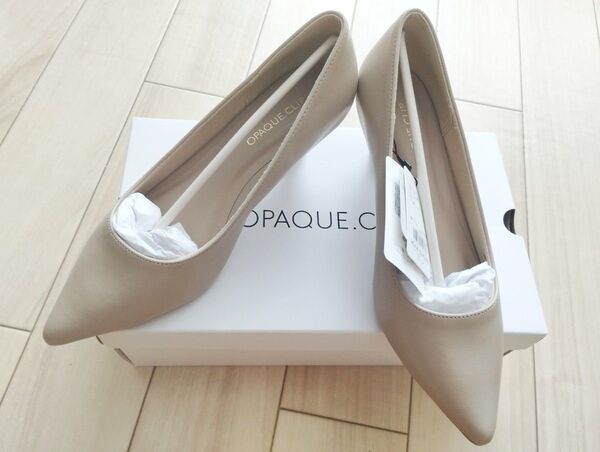 OPAQUE.CLIP 名品 ポインテッドトゥパンプス Sサイズ ベージュ 23.0cm〜23.5cm オペークドットクリップ