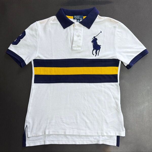 ビッグポニー POLO ラルフローレン ポロシャツ 140cm 紺黄ライン