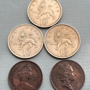 イギリスの旧硬貨セット(計5枚)