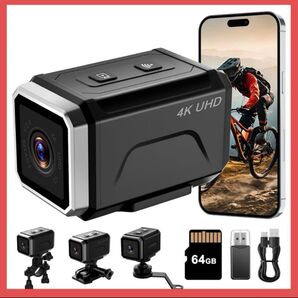 4K アクションカメラ ビデオカメラ WiFi スマホ連携 バイク用 カメラ