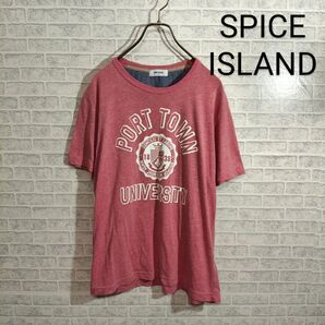 SPICE ISLAND 半袖Tシャツ プリント ピンク Lサイズ