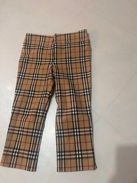 美品!BURBERRY バーバリー ノバチェック クロップドパンツ ベージュ