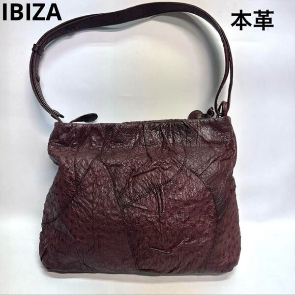 IBIZA ハンドバッグ トートバッグ 本革 レザー ボルド オーストリッチ