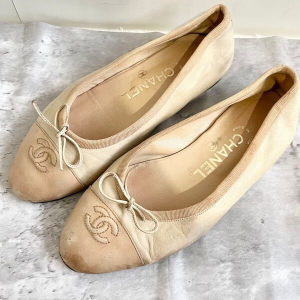 CHANEL バレエシューズ リボン 36 23㎝ フラットシューズ