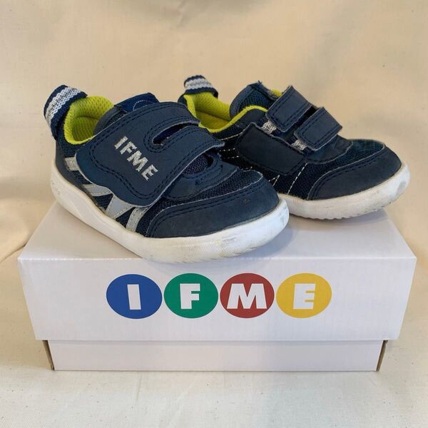 IFME ベビーシューズ 14cm ネイビー イエロー