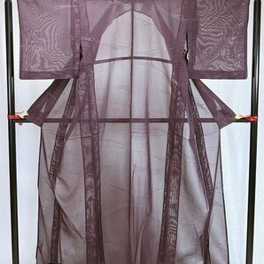 KS28 夏着物 単衣 渦模様 紫 激安 美品 正絹 匿名配送 紗