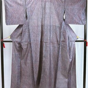 KS24 夏着物 小紋 紫 激安 美品 正絹 匿名配送 単衣 紗
