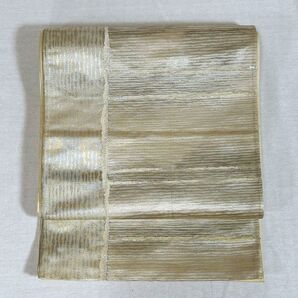 OF115 袋帯 美品 白金 フォーマル 匿名配送 正絹