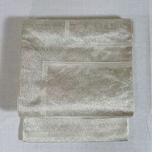 OF109 袋帯 超美品 花柄 シルバー 銀色 匿名配送 フォーマル 正絹