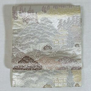 OF90 袋帯 美品 銀 シルバー フォーマル 匿名配送 激安 正絹