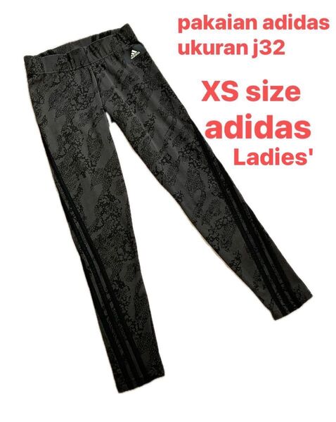 【アディダス/pakaian adidas ukuran j32】 XS/3本ライン/ジャージ/トレンカ/スポーツウエア