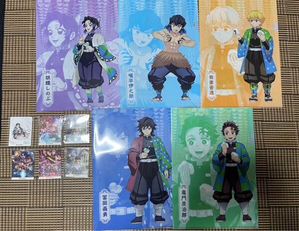 ファミマ 非売品 鬼滅の刃 クリアファイル5枚&ミニステッカー6枚 まとめ売り コンプリート