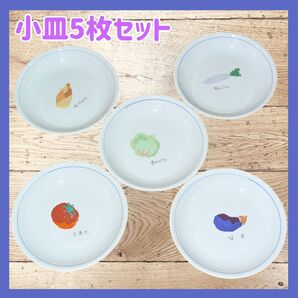 小皿5枚セット 直径12cm 野菜柄