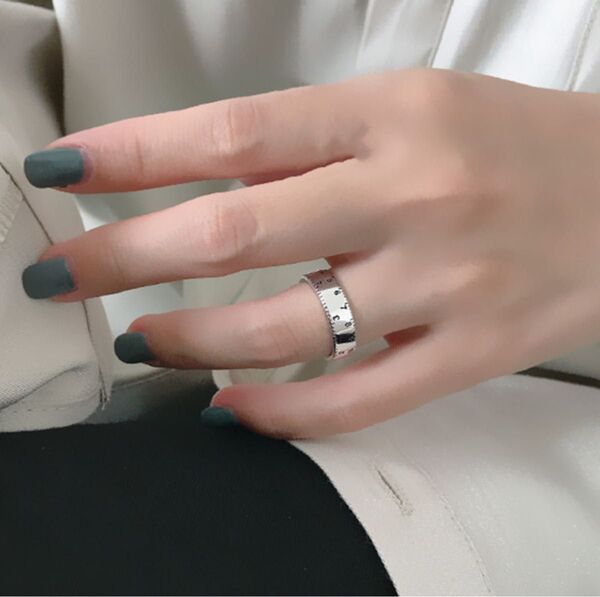 2点目半額!! NO.19【フリー/シルバー】シルバー925 S925 真鍮 指輪 幅広 太幅 韓国アクセサリー デザインリング