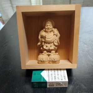 木彫り枡大黒天 置物
