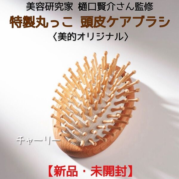 【新品・未開封】BITEKIオリジナル 特製丸っこ 頭皮ケアブラシ 美的 付録 天然木 パドルブラシ 竹製 ヘアブラシ カッサ