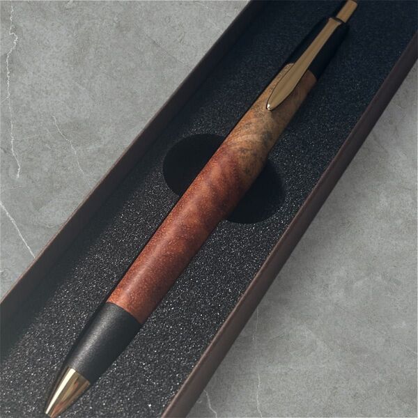【希少杢】 本花梨瘤源平(アフゼリア) シャーペン 真鍮金具 ボナンペン