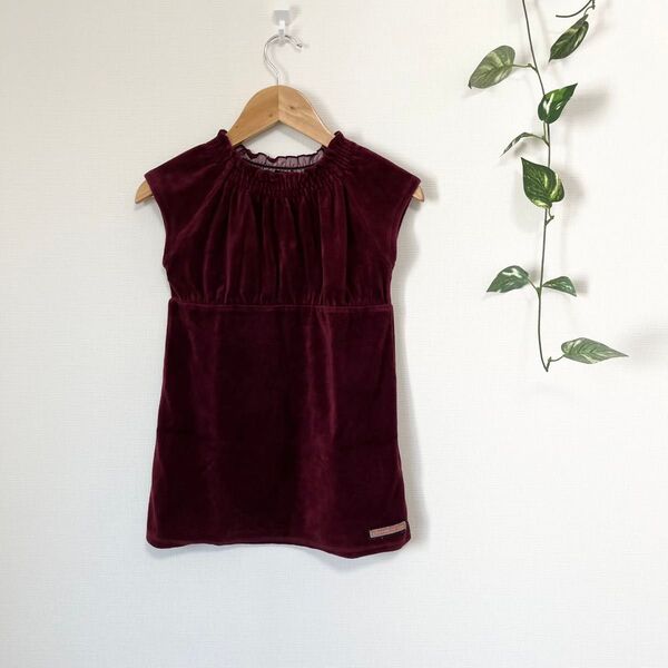 【美品】【COMME CA ISM】コムサイズム ノースリーブワンピース ベロア