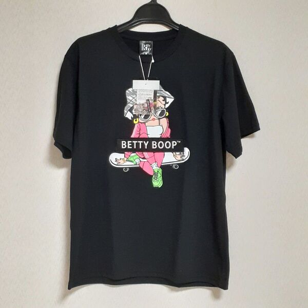 Betty Boop ベティ スケボー Tシャツ 黒 M チャーム付