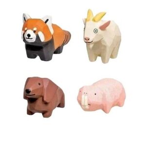 木彫りの動物たちマスコットフィギュア2
