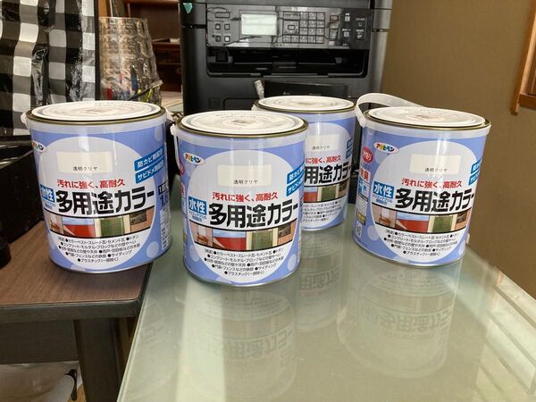 水性塗料 透明4缶 1.6リットル アサヒペン
