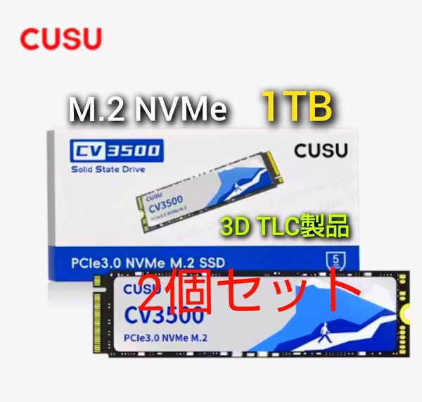 SSD 1TB CUSU CV3500 M.2 NVMe PCIe3.0 x4 高信頼高耐久TLCバージョン 2個セット