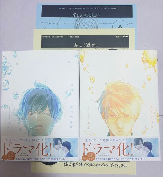 新品未読 【被写界深度 上下巻 苑生】2冊セット 出版社 ホーリンラブブックス特典ペーパー付き