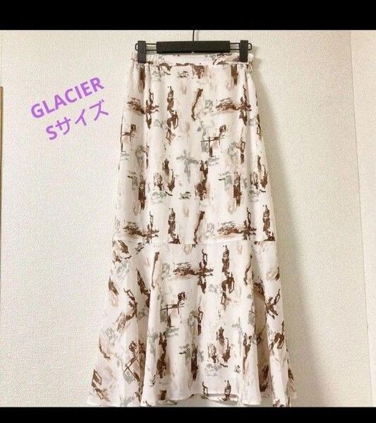 未使用に近い GLACIER ロングスカート S 花柄