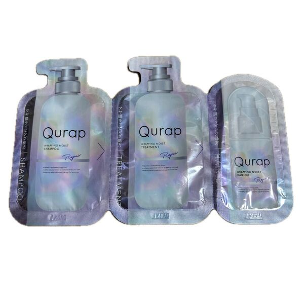 Qurap キュラップ モイスト シャンプー、トリートメント、ヘアオイル (10mL+10g+3mL トライアル1回分)