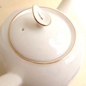 未使用 涼しげ 夏に。 カラーモチーフ たち吉 花 白 金 カラー 茶器セット 急須 湯呑み 小鉢 フレンチ