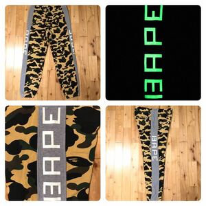 ★蓄光★ 1st camo yellow スウェットパンツ Mサイズ a bathing ape bape sweat pants エイプ ベイプ アベイシングエイプ 迷彩 1321