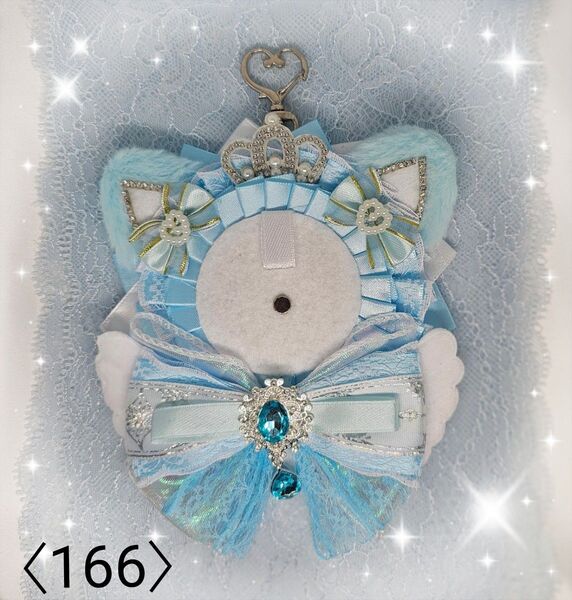 ロゼット 痛ロゼット 推し活 水色にゃんこ ハンドメイド〈166〉【欠品中につきご希望の場合お知らせください】