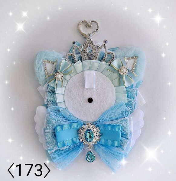 ロゼット 痛ロゼット 推し活 水色にゃんこ ハンドメイド〈173〉