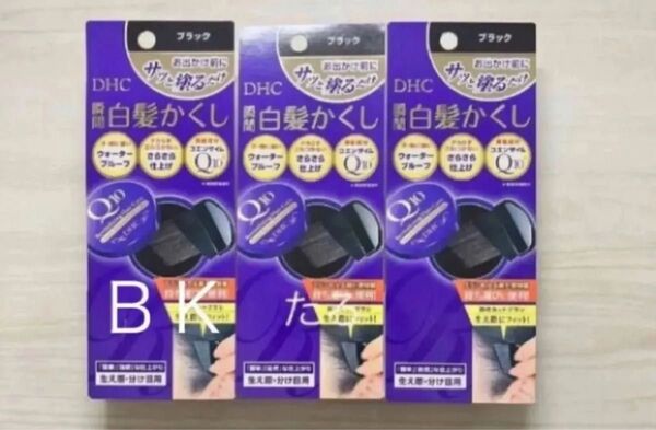 (pm-3) DHC Q10 クイック白髪かくし SS ブラック 4.5g×3個セット 匿名配送