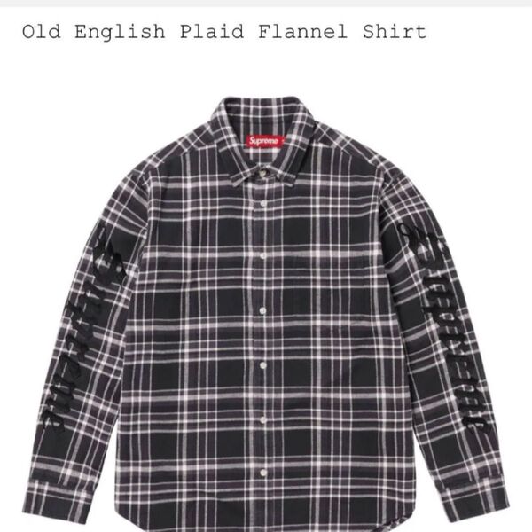 Supreme Old English Plaid Flannel Shirt 黒 Mサイズシュプリーム プレイドフランネルシャツ