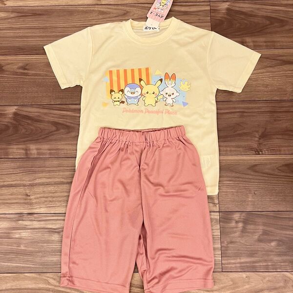 新品 しまむら ポケモン パジャマ 半袖 上下セット 半袖Tシャツ セットアップ ハーフパンツ ポケピース 子供 子供服 キッズ