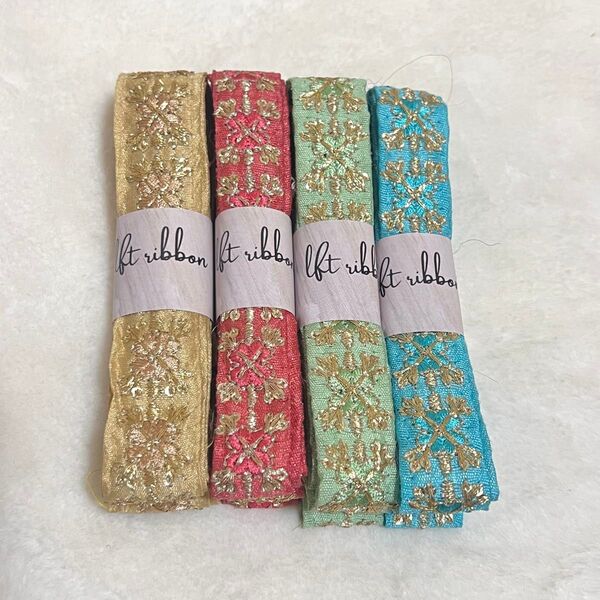 特別価格!!インド刺繍リボン1.5m×4本 セット 福袋
