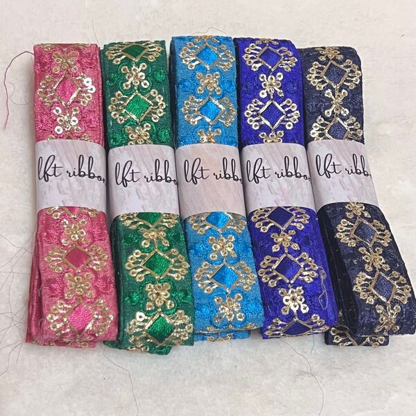 特別価格!インド刺繍リボン 1.5m×5本 福袋