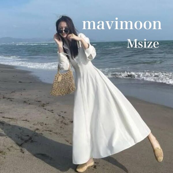 mavimoon Long Shirt One Piece ロング シャツドレス ワンピース フレアワンピース