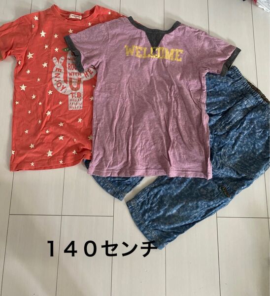子供服 ティンカーベル 半袖Tシャツ ハーフパンツ まとめ売り 3点セット 140cm Tシャツ