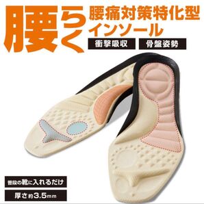 サイズ指定必須 腰らくインソール プランドゥ 腰痛対策特化型インソール 厚さ3.5mm 衝撃吸収 骨盤 姿勢